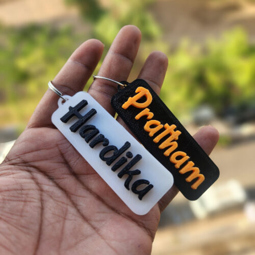 3D Printed Personalized Name Keychain | Custom Text Key Ring for Gifts, Bags